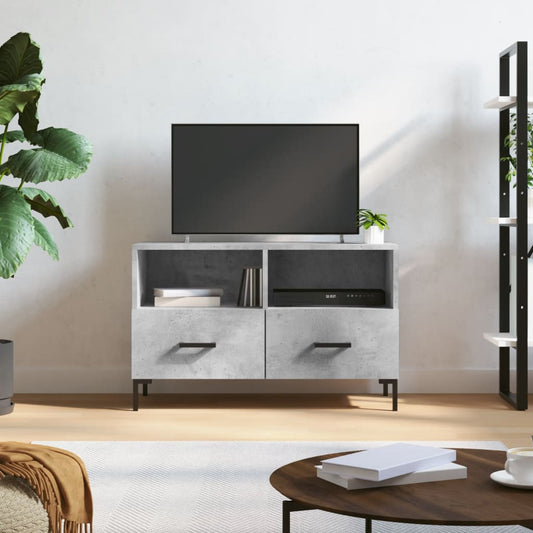 Berkfield TV Cabinet Concrete Grey 80x36x50 cm Engineered Wood