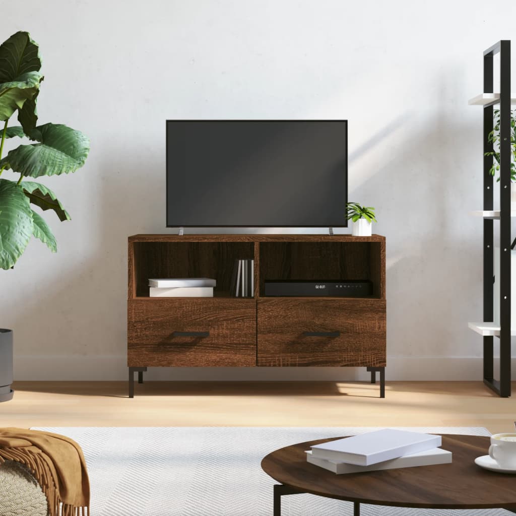 Berkfield TV Cabinet Brown Oak 80x36x50 cm Engineered Wood