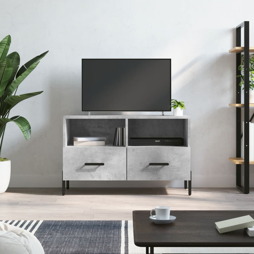 Berkfield TV Cabinet Concrete Grey 80x36x50 cm Engineered Wood