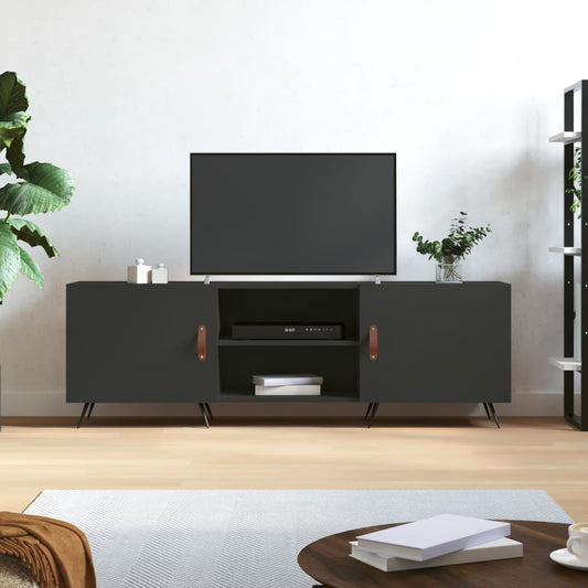 Berkfield TV Cabinet Black 150x30x50 cm Engineered Wood