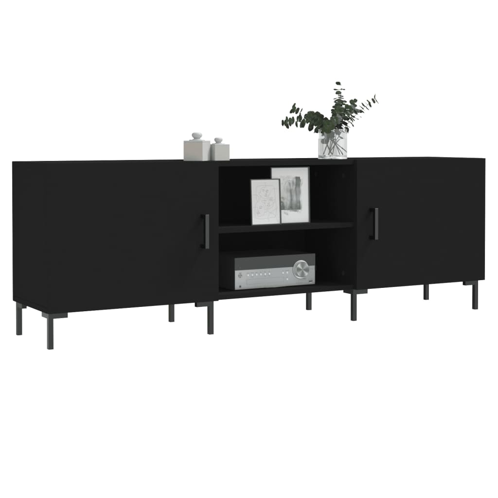 Berkfield TV Cabinet Black 150x30x50 cm Engineered Wood