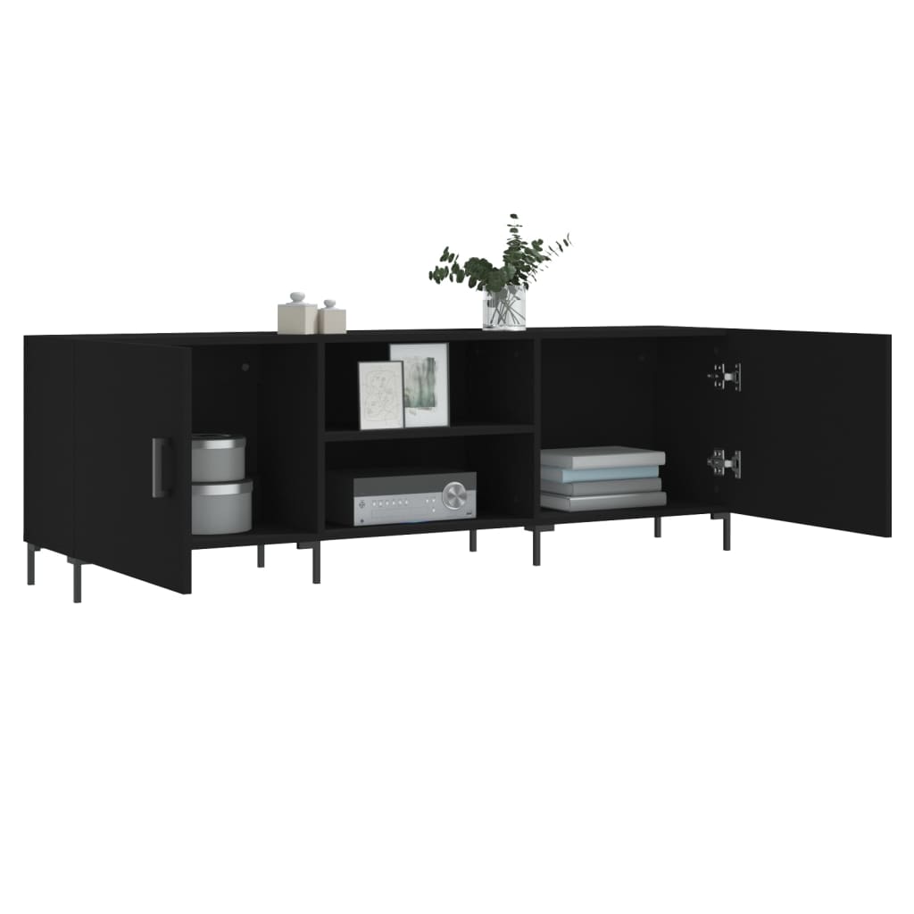 Berkfield TV Cabinet Black 150x30x50 cm Engineered Wood