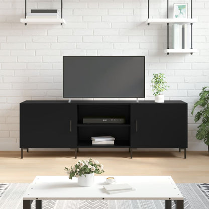 Berkfield TV Cabinet Black 150x30x50 cm Engineered Wood