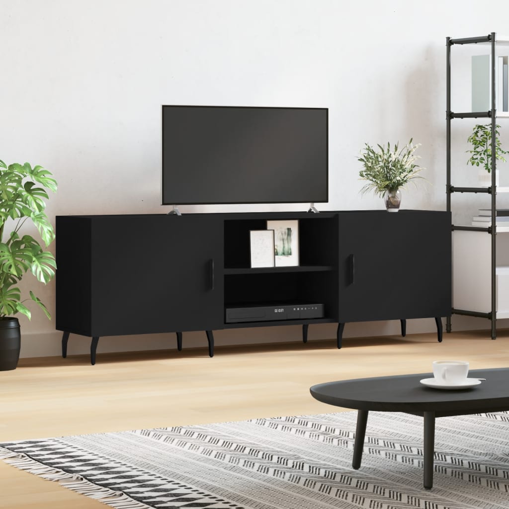 Berkfield TV Cabinet Black 150x30x50 cm Engineered Wood