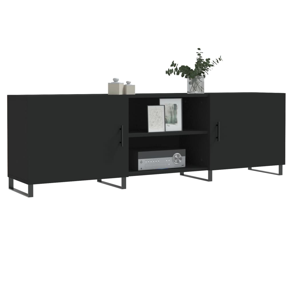 Berkfield TV Cabinet Black 150x30x50 cm Engineered Wood