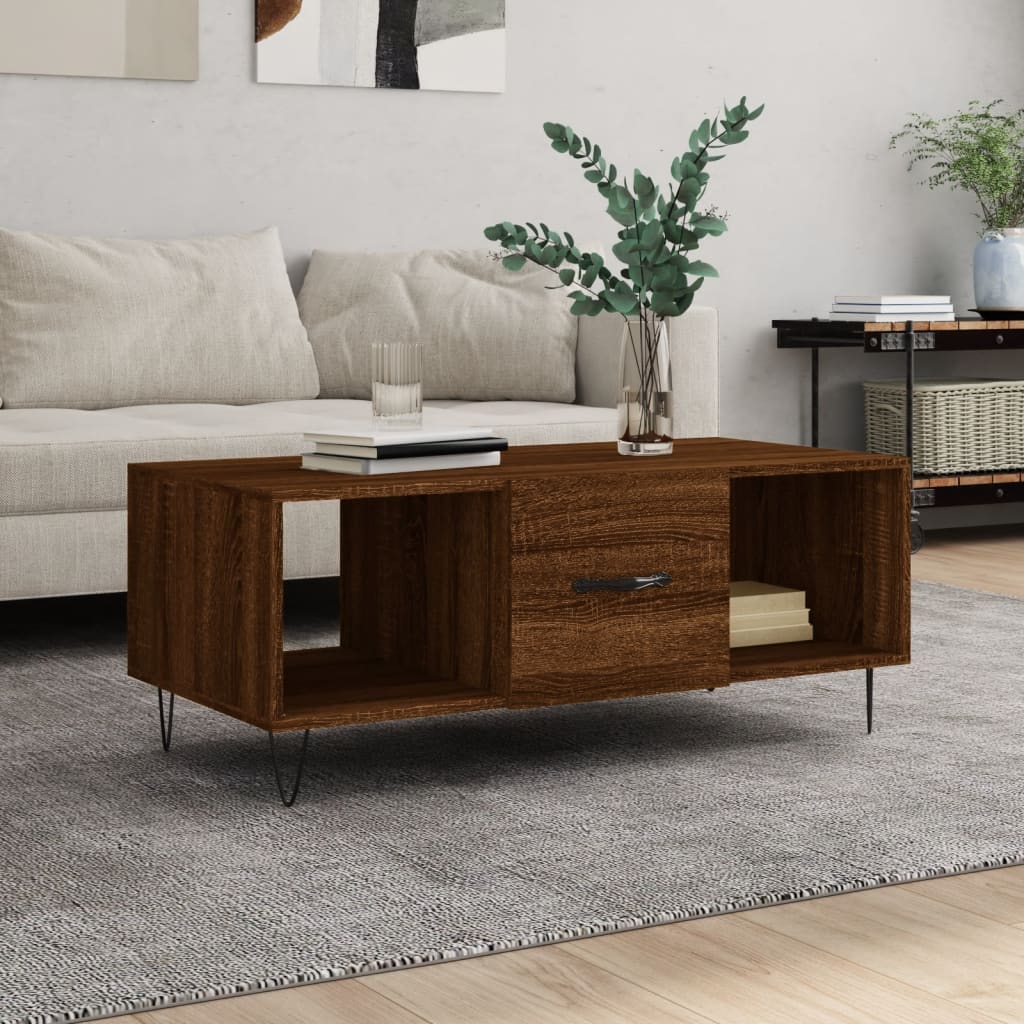 Berkfield Coffee Table Brown Oak 102x50x40 cm Engineered Wood