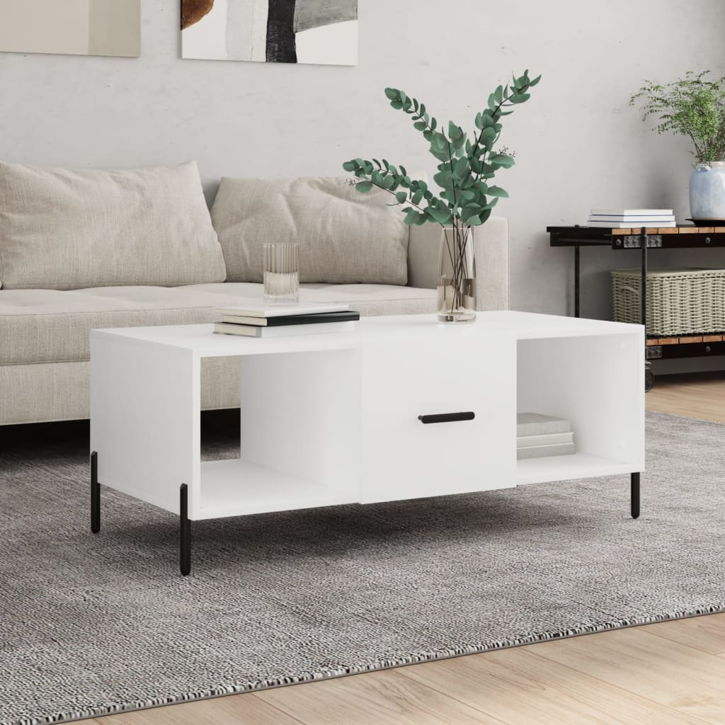 Berkfield Coffee Table White 102x50x40 cm Engineered Wood