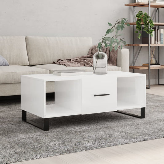 Berkfield Coffee Table High Gloss White 102x50x40 cm Engineered Wood