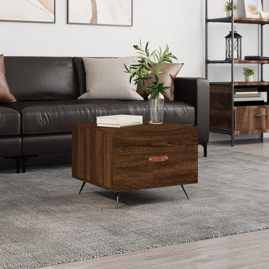 Berkfield Coffee Table Brown Oak 50x50x40 cm Engineered Wood