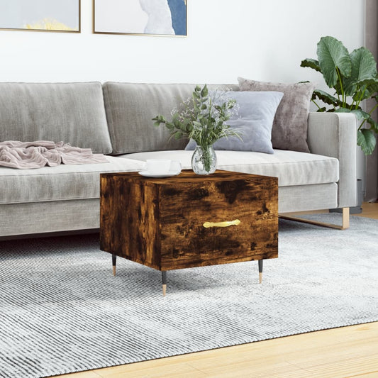 Berkfield Coffee Table Smoked Oak 50x50x40 cm Engineered Wood