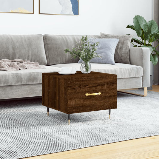 Berkfield Coffee Table Brown Oak 50x50x40 cm Engineered Wood