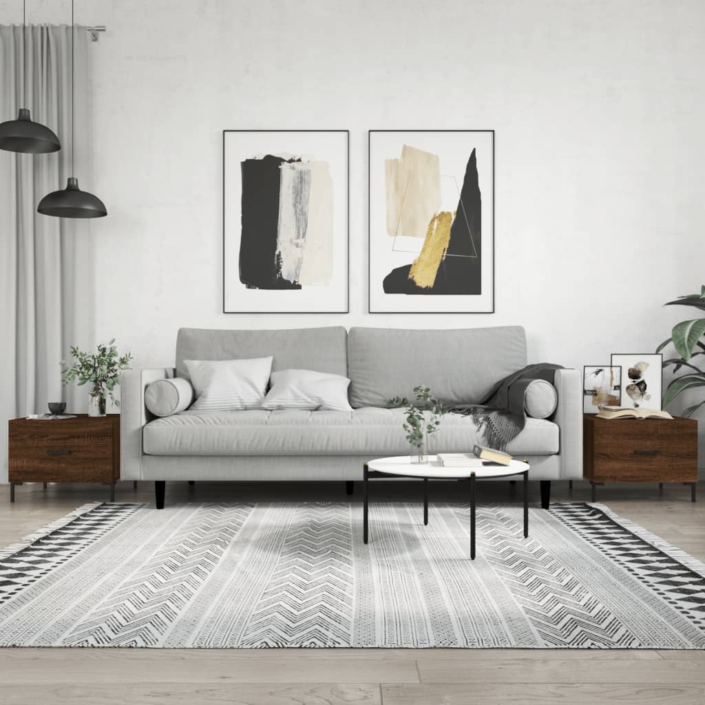 Berkfield Coffee Tables 2 pcs Brown Oak 50x50x40 cm Engineered Wood