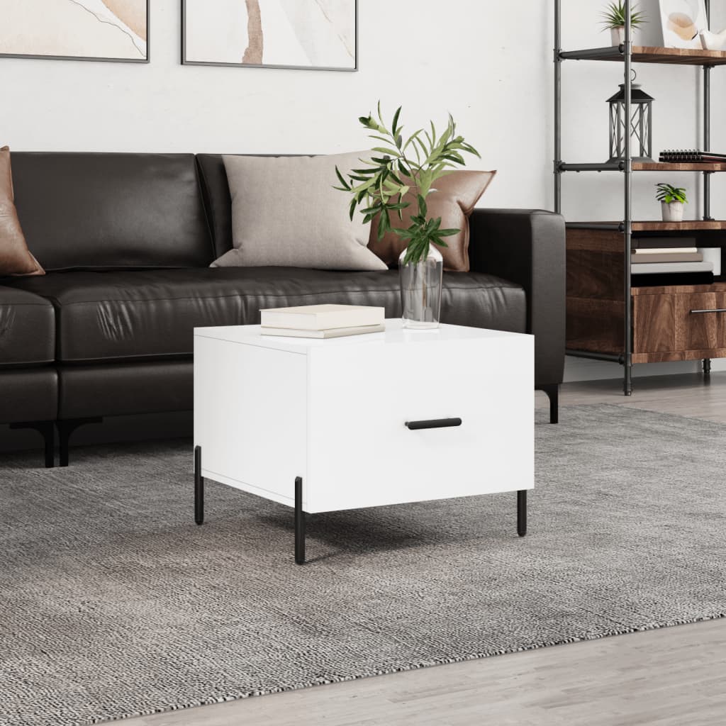Berkfield Coffee Table High Gloss White 50x50x40 cm Engineered Wood