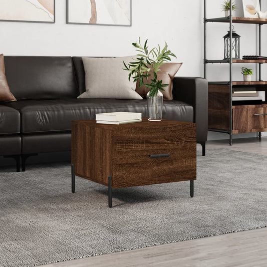 Berkfield Coffee Table Brown Oak 50x50x40 cm Engineered Wood