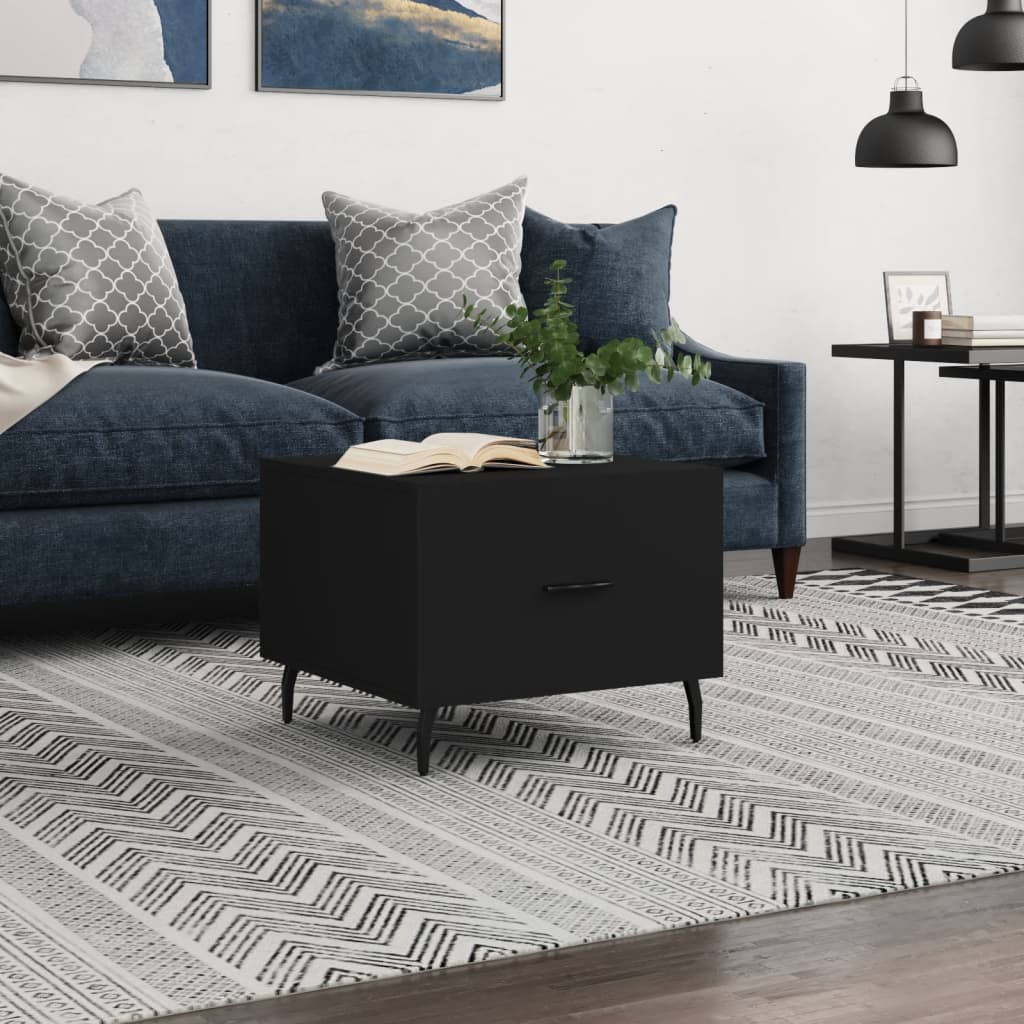 Berkfield Coffee Table Black 50x50x40 cm Engineered Wood