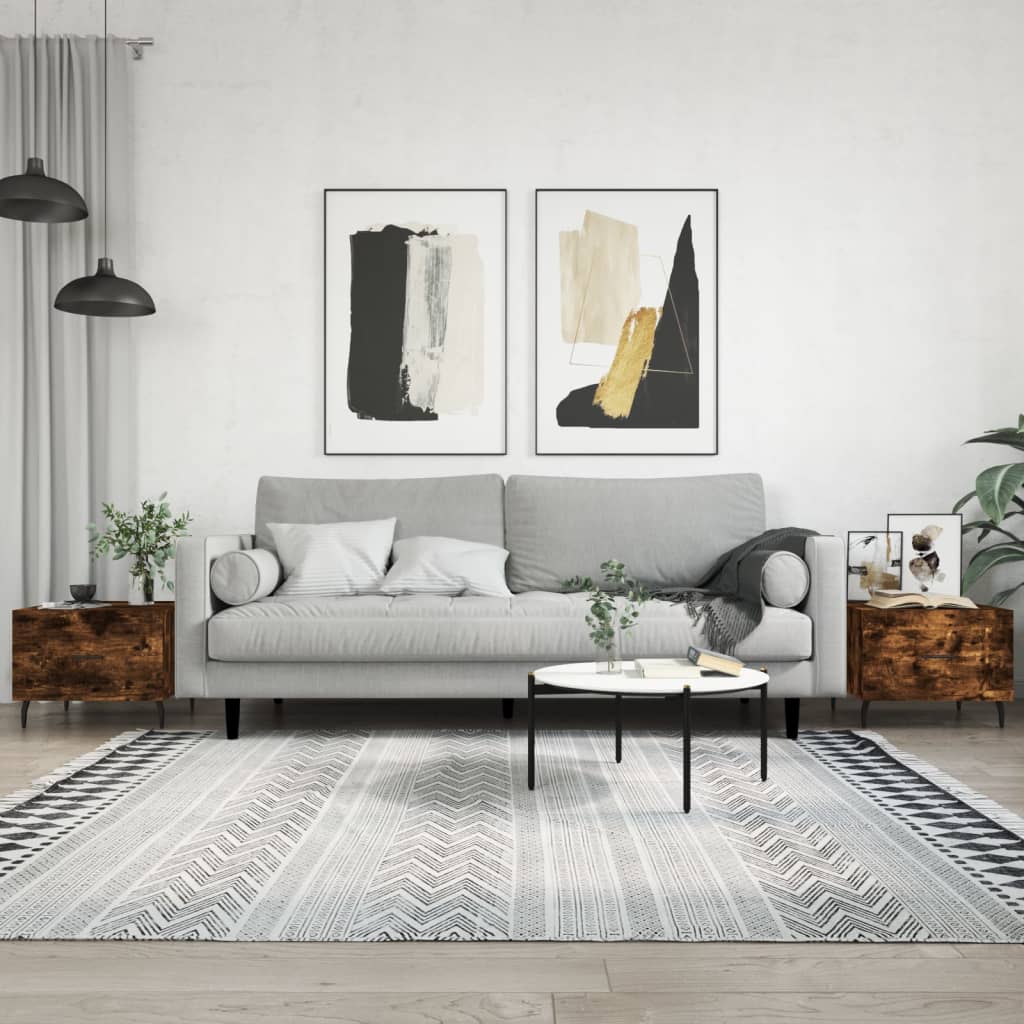 Berkfield Coffee Tables 2 pcs Smoked Oak 50x50x40 cm Engineered Wood