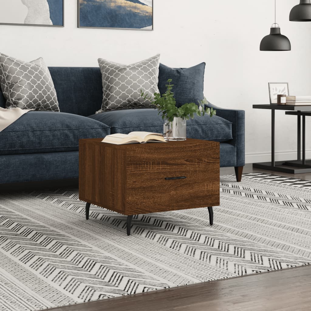 Berkfield Coffee Table Brown Oak 50x50x40 cm Engineered Wood