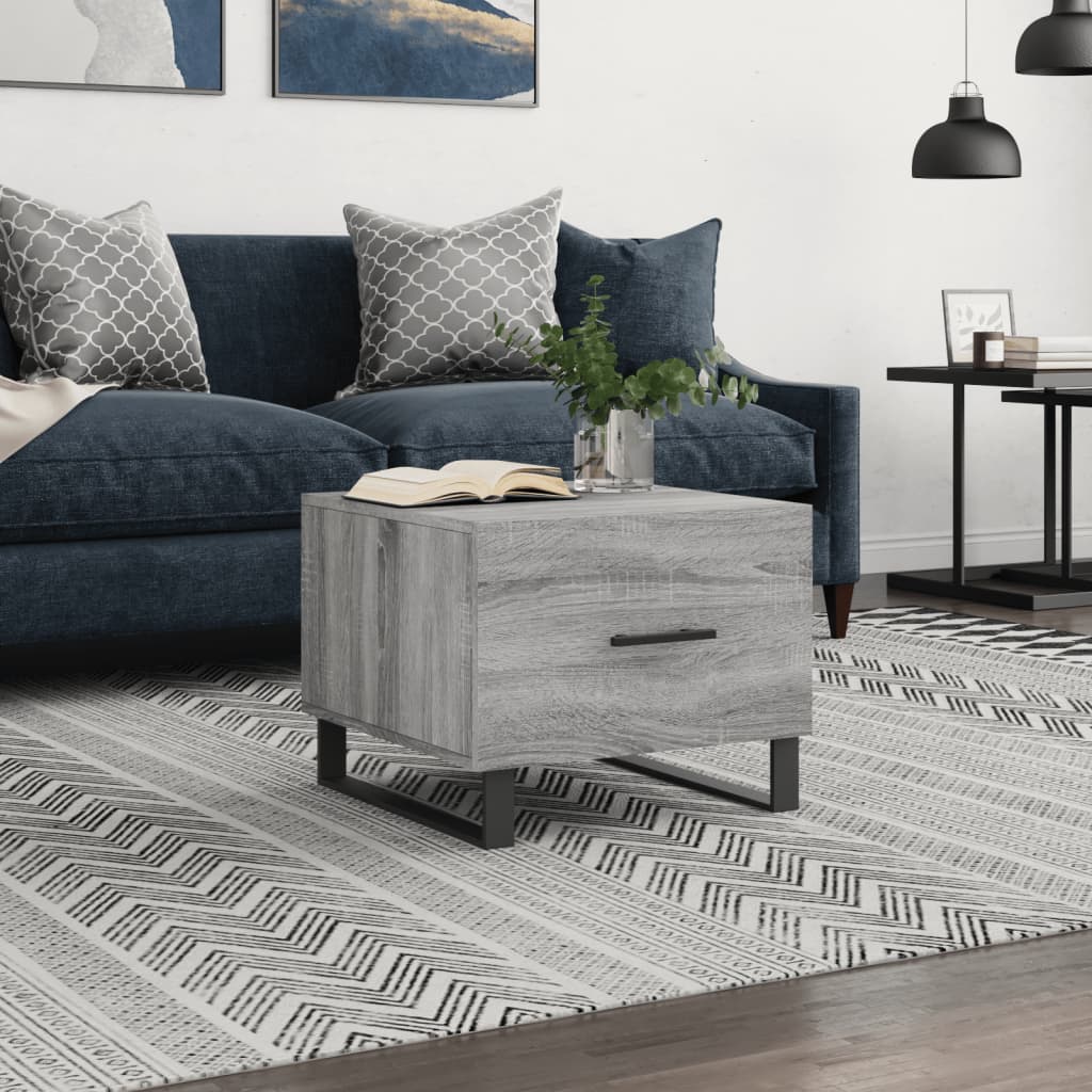 Berkfield Coffee Table Grey Sonoma 50x50x40 cm Engineered Wood