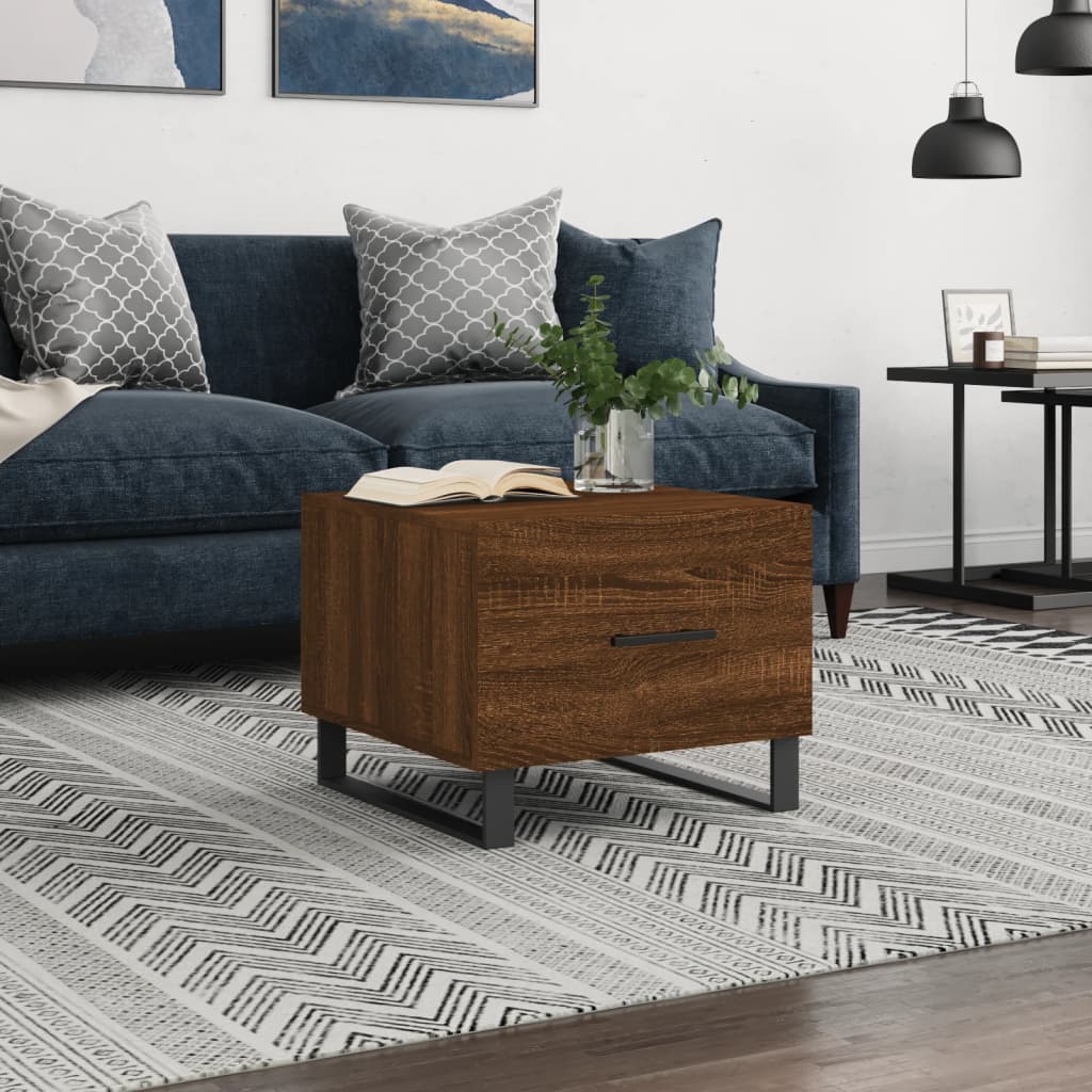 Berkfield Coffee Table Brown Oak 50x50x40 cm Engineered Wood