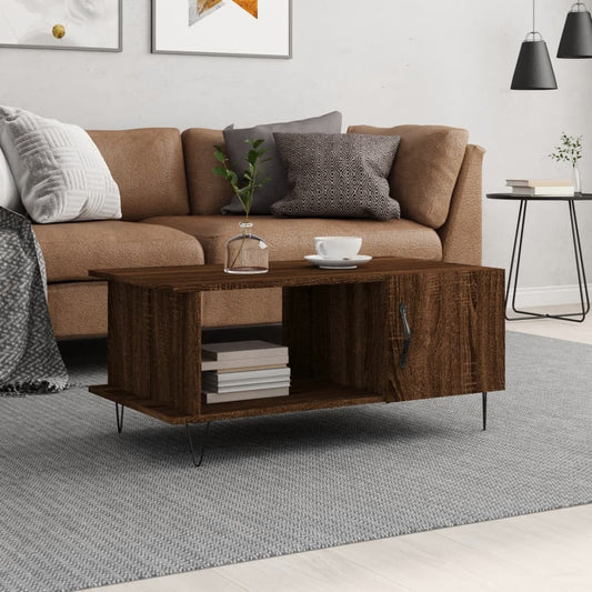 Berkfield Coffee Table Brown Oak 90x50x40 cm Engineered Wood