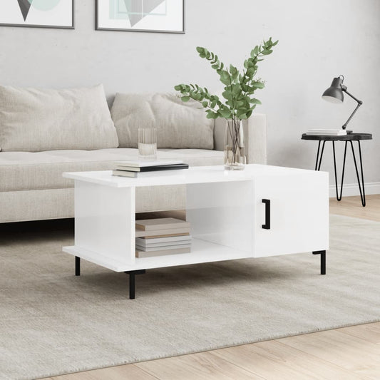 Berkfield Coffee Table High Gloss White 90x50x40 cm Engineered Wood