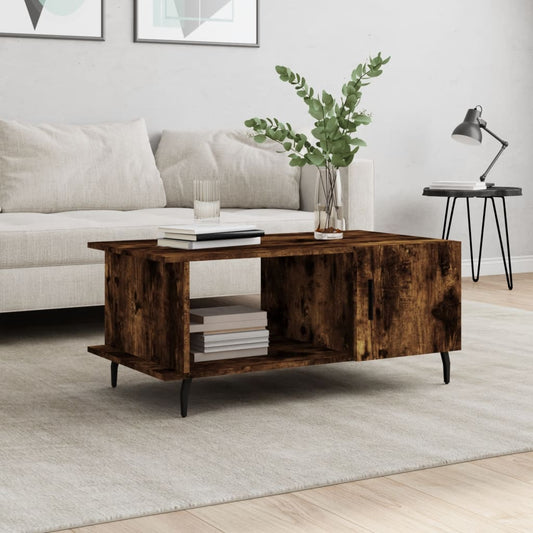 Berkfield Coffee Table Smoked Oak 90x50x40 cm Engineered Wood