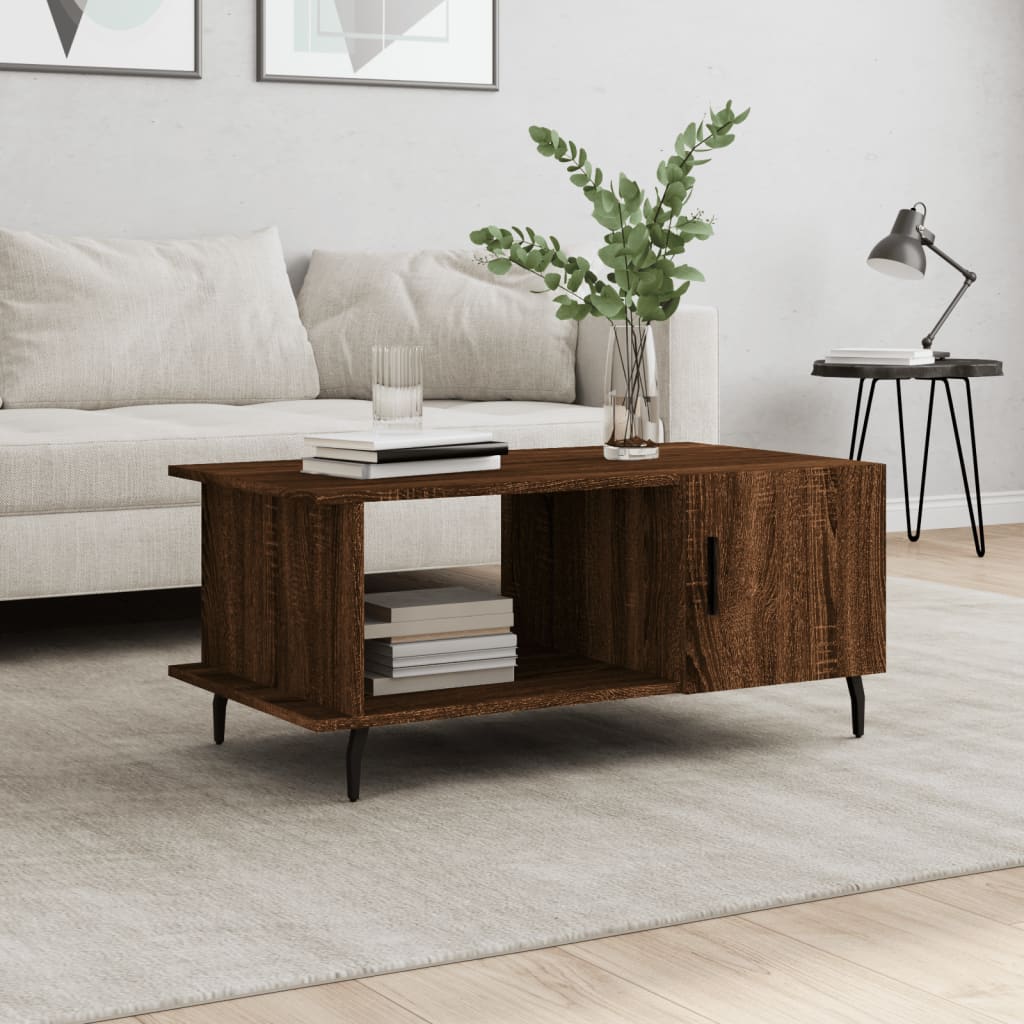 Berkfield Coffee Table Brown Oak 90x50x40 cm Engineered Wood