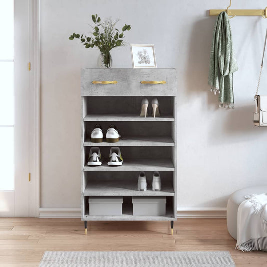 Berkfield Shoe Cabinet Concrete Grey 60x35x105 cm Engineered Wood