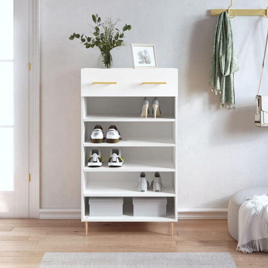 Berkfield Shoe Cabinet White 60x35x105 cm Engineered Wood