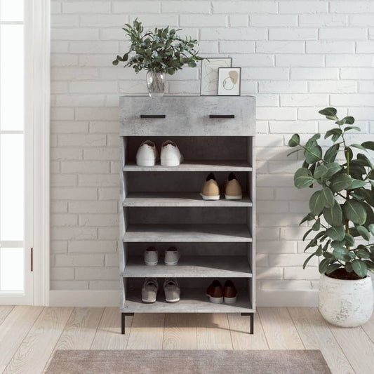 Berkfield Shoe Cabinet Concrete Grey 60x35x105 cm Engineered Wood