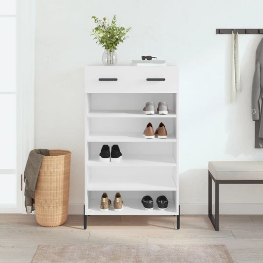 Berkfield Shoe Cabinet White 60x35x105 cm Engineered Wood