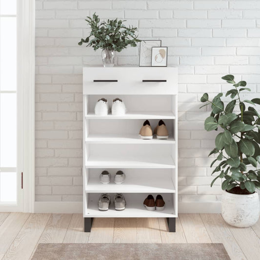 Berkfield Shoe Cabinet White 60x35x105 cm Engineered Wood