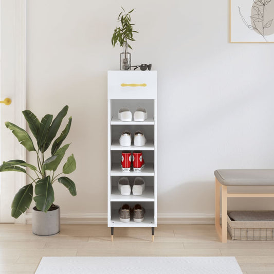 Berkfield Shoe Cabinet White 30x35x105 cm Engineered Wood