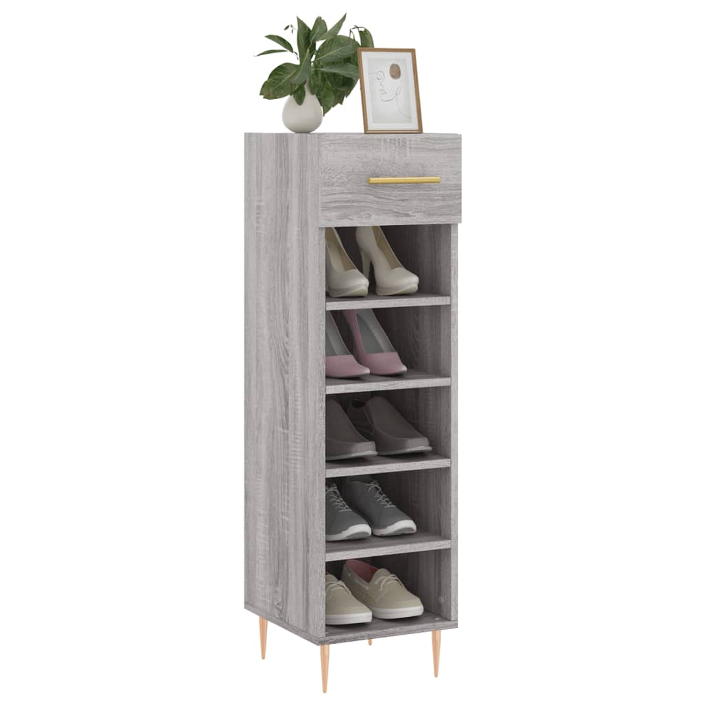 Berkfield Shoe Cabinet Grey Sonoma 30x35x105 cm Engineered Wood
