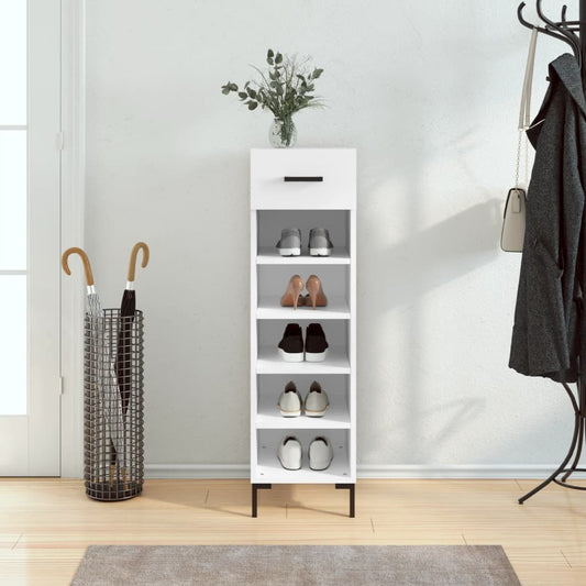 Berkfield Shoe Cabinet White 30x35x105 cm Engineered Wood