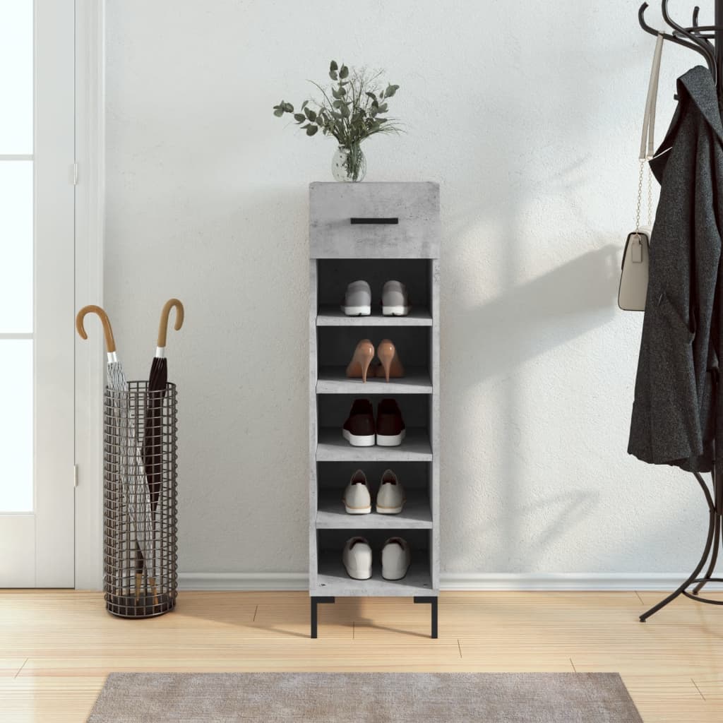 Berkfield Shoe Cabinet Concrete Grey 30x35x105 cm Engineered Wood