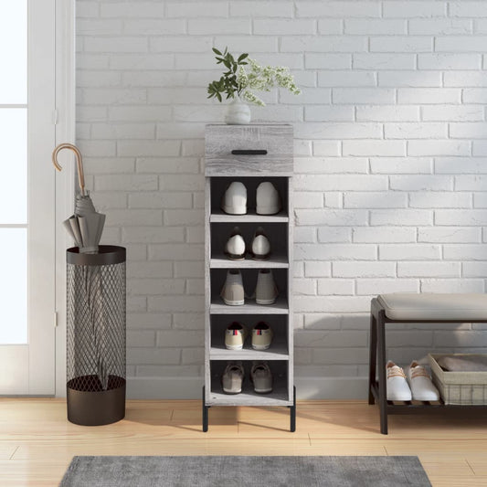 Berkfield Shoe Cabinet Grey Sonoma 30x35x105 cm Engineered Wood