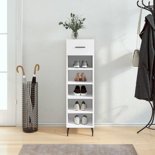 Berkfield Shoe Cabinet White 30x35x105 cm Engineered Wood