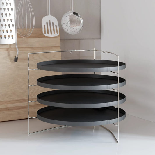 Berkfield Pizza Pans 4 pcs with Rack �â�_ 28 cm Steel