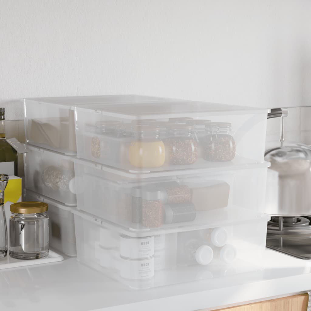 Berkfield Plastic Storage Boxes 6 pcs 5 L Stackable