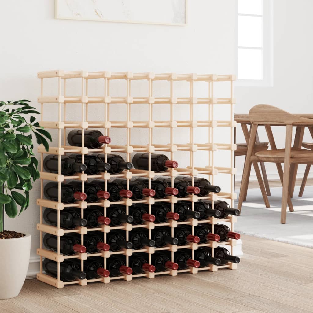 Berkfield Wine Rack for 72 Bottles 90.5x23x90.5 cm Solid Wood Pine