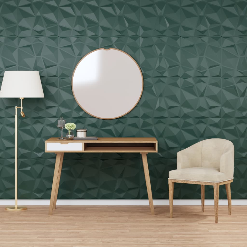 Berkfield Wall Panels 24 pcs Green 50x50 cm EPS 6 m�__ Diamond