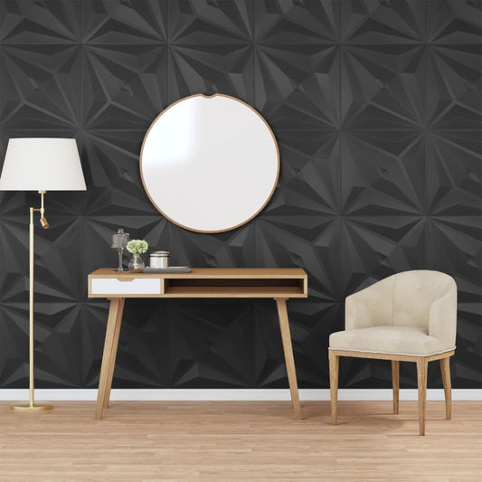 Berkfield Wall Panels 12 pcs Black 50x50 cm EPS 3 m�__ Star