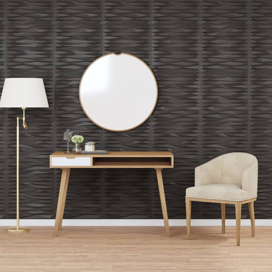 Berkfield Wall Panels 12 pcs Black 50x50 cm EPS 3 m�__ Stone