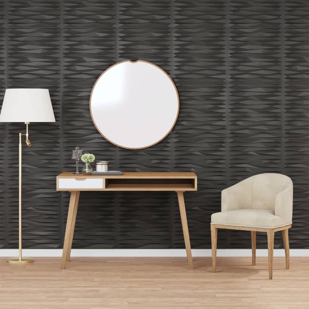 Berkfield Wall Panels 48 pcs Black 50x50 cm EPS 12 m�__ Stone