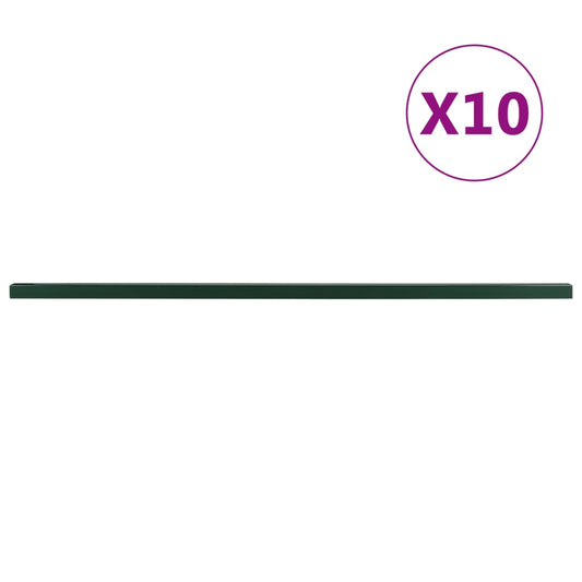 Berkfield Garden Fence Posts 10 pcs Green 240 cm Steel