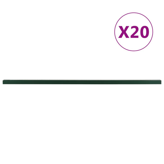 Berkfield Garden Fence Posts 20 pcs Green 240 cm Steel