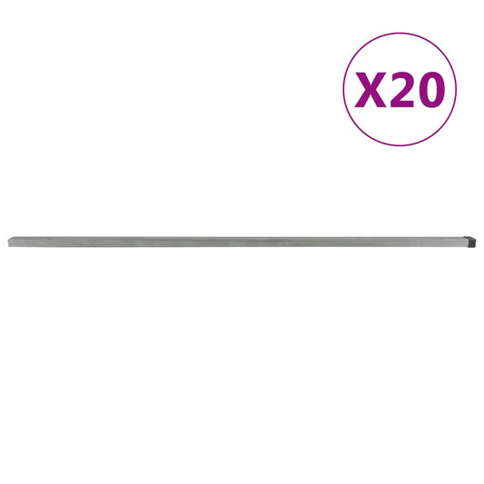 Berkfield Garden Fence Posts 20 pcs Silver 220 cm Steel