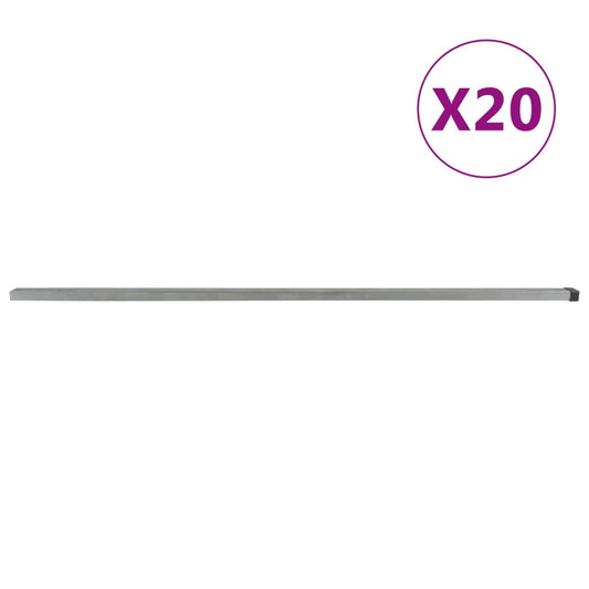 Berkfield Garden Fence Posts 20 pcs Silver 260 cm Steel