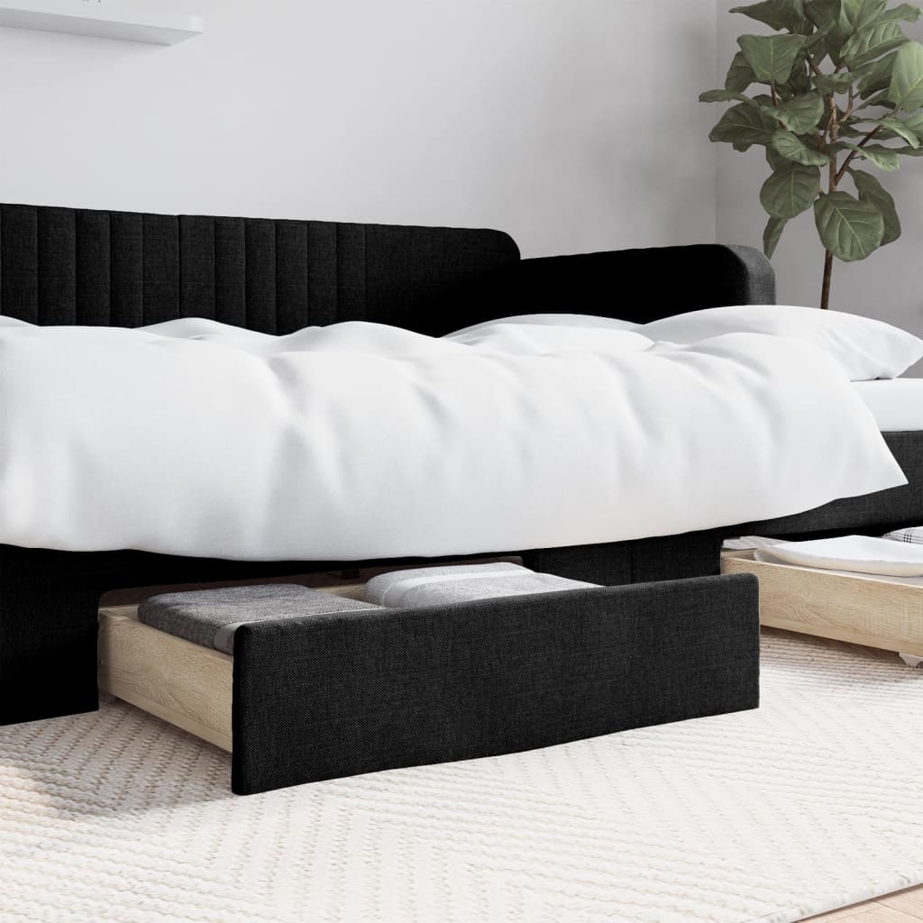 Berkfield Bed Drawers 2 pcs Black Engineered Wood and Fabric